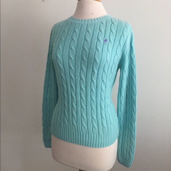 lilly pulitzer sweaters aqua light blue cableknit sweater poshmark